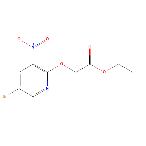 Ethyl-[(5-brom-3-nitropyridin-2-yl)oxy]acetat (CAS: 105544-30-7) - Chemical Structure and Molecular Formula 