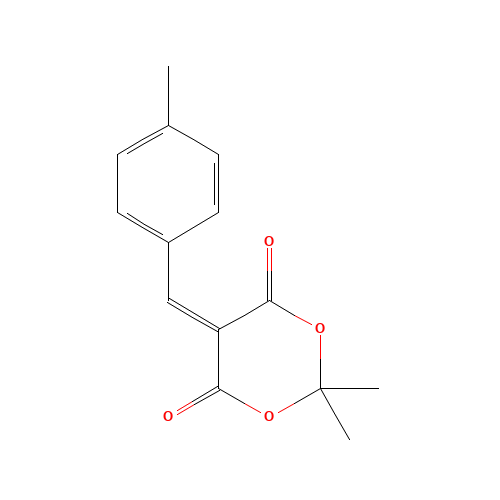 2,2-Dimethyl-5-(4-methylbenzylidene)-1,3-dioxane-4,6-dione (CAS: 15795-51-4) - Chemical Structure and Molecular Formula 