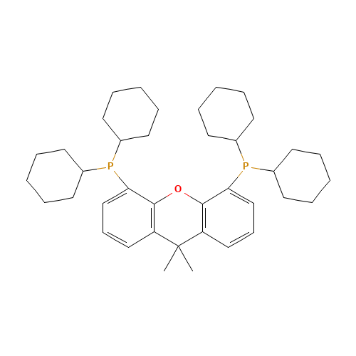 (9,9-Dimethyl-9H-xanthene-4,5-diyl)bis(dicyclohexylphosphine) (CAS: 940934-47-4) - Chemical Structure and Molecular Formula 