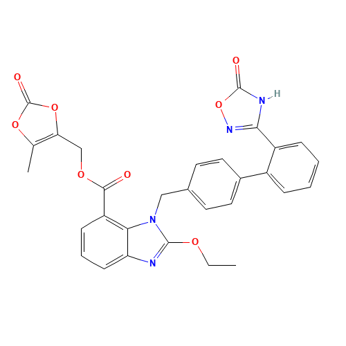 Azilsartan (CAS: 863031-21-4) - Chemical Structure and Molecular Formula 