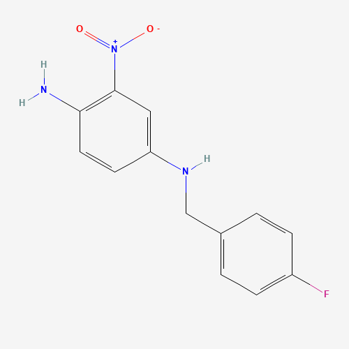 2-Amino-5-[(4-fluorobenzyl)amino]-1-nitrobenzene (CAS: 150812-21-8) - Chemical Structure and Molecular Formula 