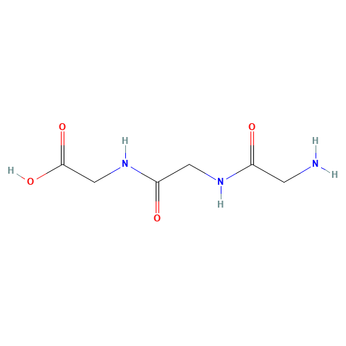 Glycyl-glycyl-glycine (CAS: 556-33-2) - Chemical Structure and Molecular Formula 