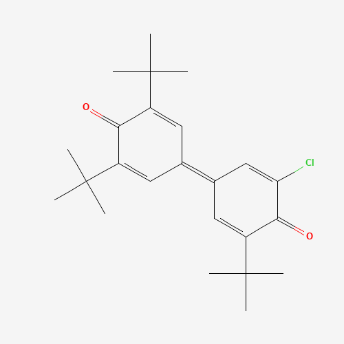 3-chloro-3',5,5'-Tori-tert-butyl-4,4'-diphenoquinone (CAS: 42933-96-0) - Chemical Structure and Molecular Formula 