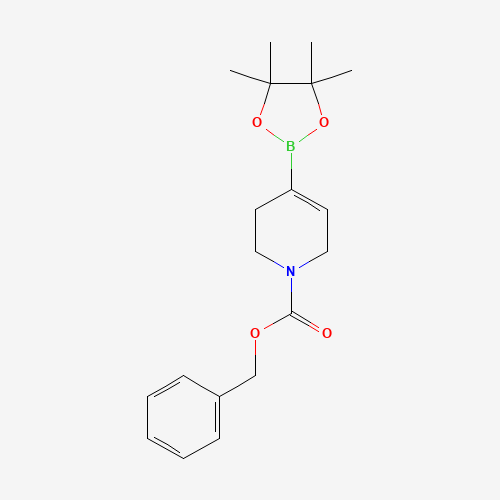 Benzyl 4-(4,4,5,5-tetramethyl-1,3,2-dioxaborolan-2-yl)-3,6-dihydro-1(2H)-pyridinecarboxylate (CAS: 286961-15-7) - Chemical Structure and Molecular Formula 