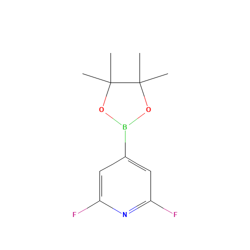 2,6-Difluoro-4-(4,4,5,5-tetramethyl-1,3,2-dioxaborolan-2-yl)pyridine (CAS: 1204333-58-3) - Chemical Structure and Molecular Formula 