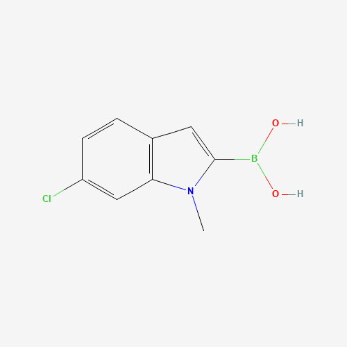 (6-Chloro-1-methyl-1H-indol-2-yl)boronic acid (CAS: 957066-11-4) - Chemical Structure and Molecular Formula 