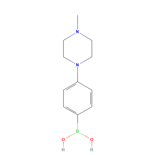 [4-(4-Methylpiperazin-1-yl)phenyl]boronic acid (CAS: 229009-40-9) - Chemical Structure and Molecular Formula 