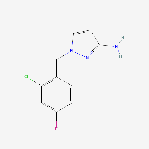 1-(2-chloro-4-fluorobenzyl)-1H-pyrazol-3-amine chemical structure 1-(2-chloro-4-fluorobenzyl)-1H-pyrazol-3-amine (CAS: 1001757-50-1) - Chemical Structure and Molecular Formula