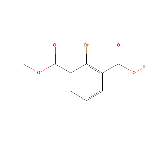 2-Bromo-3-(methoxycarbonyl)benzoic acid (CAS: 957227-92-8) - Chemical Structure and Molecular Formula 