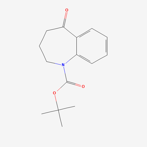 2-Methyl-2-propanyl 5-oxo-2,3,4,5-tetrahydro-1H-1-benzazepine-1-carboxylate (CAS: 936332-97-7) - Chemical Structure and Molecular Formula 