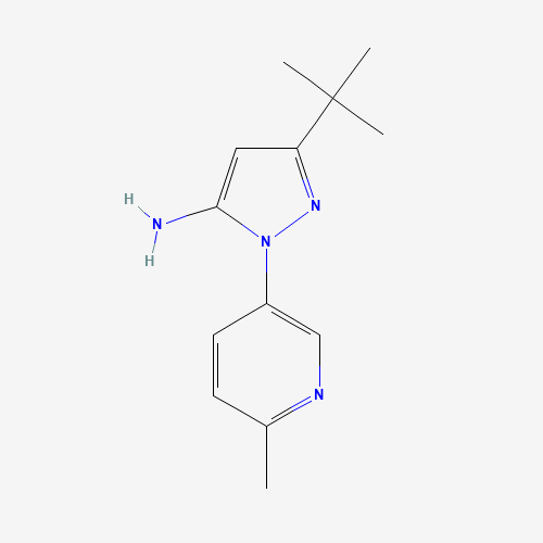 3-(2-Methyl-2-propanyl)-1-(6-methyl-3-pyridinyl)-1H-pyrazol-5-amine (CAS: 285984-51-2) - Chemical Structure and Molecular Formula 