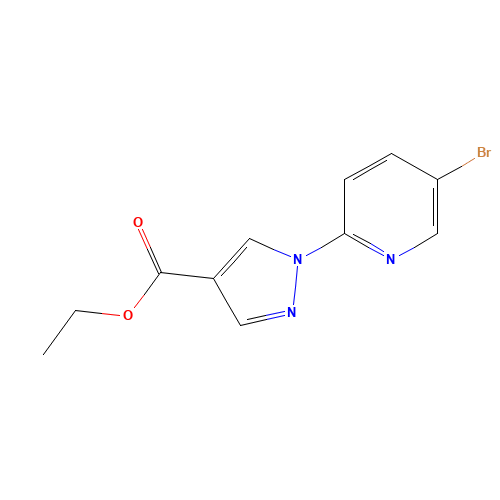 Ethyl 1-(5-bromo-2-pyridinyl)-1H-pyrazole-4-carboxylate (CAS: 915394-68-2) - Chemical Structure and Molecular Formula 