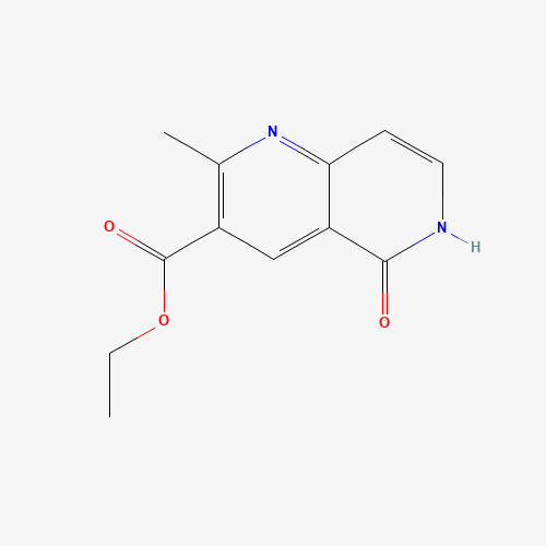 Ethyl 2-methyl-5-oxo-5,6-dihydro-1,6-naphthyridine-3-carboxylate (CAS: 80812-55-1) - Chemical Structure and Molecular Formula 