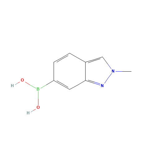(2-Methyl-2H-indazol-6-yl)boronic acid (CAS: 1001907-57-8) - Chemical Structure and Molecular Formula 