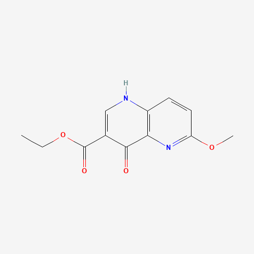 4-Hydroxy-6-methoxy-[1,5]naphthyridine-3-carboxylic acid ethyl ester (CAS: 53241-92-2) - Chemical Structure and Molecular Formula 