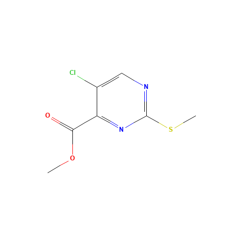 methyl 5-chloro-2-methylthiopyrimidine-4-carboxylate (CAS: 79686-03-6) - Chemical Structure and Molecular Formula 