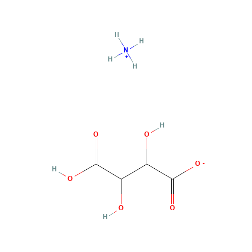 AMMONIUM HYDROGEN TARTRATE (CAS: 3095-65-6) - Chemical Structure and Molecular Formula 