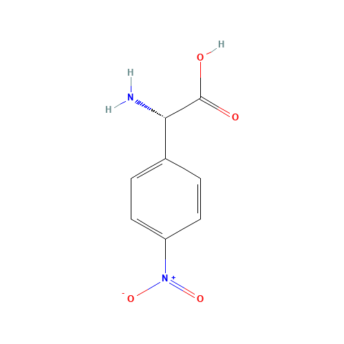 (2S)-Amino(4-nitrophenyl)acetic acid (CAS: 336877-66-8) - Chemical Structure and Molecular Formula 