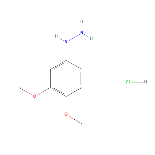 (3,4-Dimethoxyphenyl)hydrazine hydrochloride (CAS: 40119-17-3) - Chemical Structure and Molecular Formula 