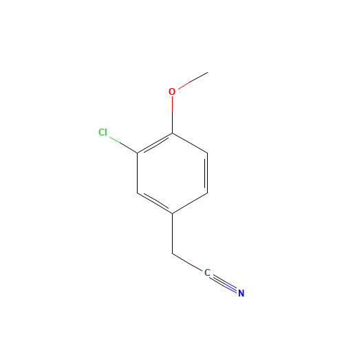 (3-Chloro-4-methoxyphenyl)acetonitrile (CAS: 7569-58-6) - Chemical Structure and Molecular Formula 