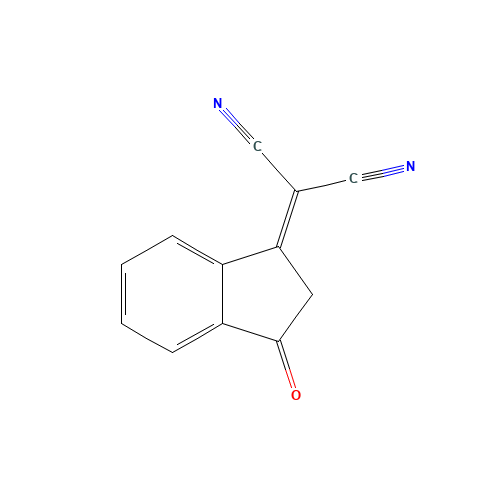 (3-Oxo-2,3-dihydro-1H-inden-1-ylidene)malononitrile (CAS: 1080-74-6) - Chemical Structure and Molecular Formula 