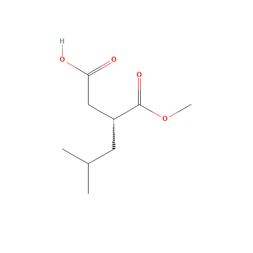(3R)-3-(Methoxycarbonyl)-5-methylhexanoic acid (CAS: 130165-76-3) - Chemical Structure and Molecular Formula 