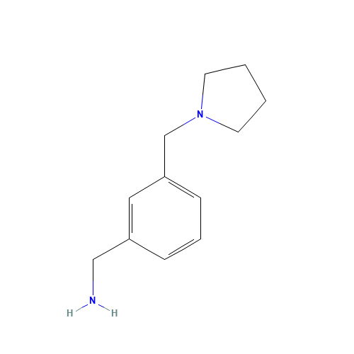 [3-(1-pyrrolidinylmethyl)phenyl]methanamine (CAS: 91271-78-2) - Chemical Structure and Molecular Formula 
