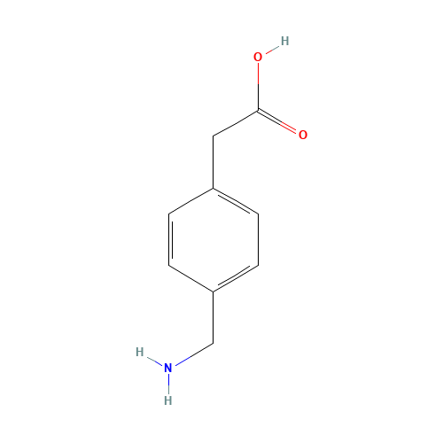 [4-(Aminomethyl)phenyl]acetic acid (CAS: 1200-05-1) - Chemical Structure and Molecular Formula 