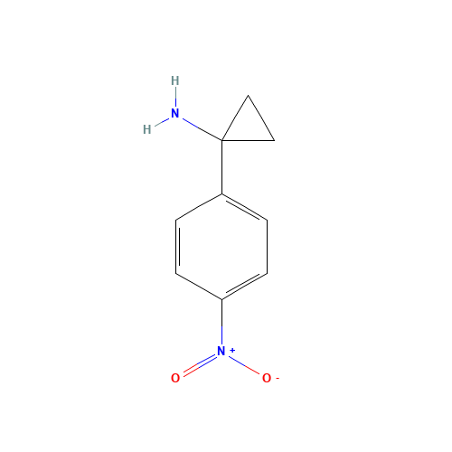 1-(4-Nitrophenyl)cyclopropanamin (CAS: 886366-56-9) - Chemical Structure and Molecular Formula 