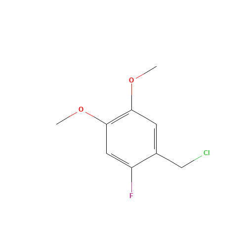 1-(Chloromethyl)-2-fluoro-4,5-dimethoxybenzene (CAS: 91407-48-6) - Chemical Structure and Molecular Formula 