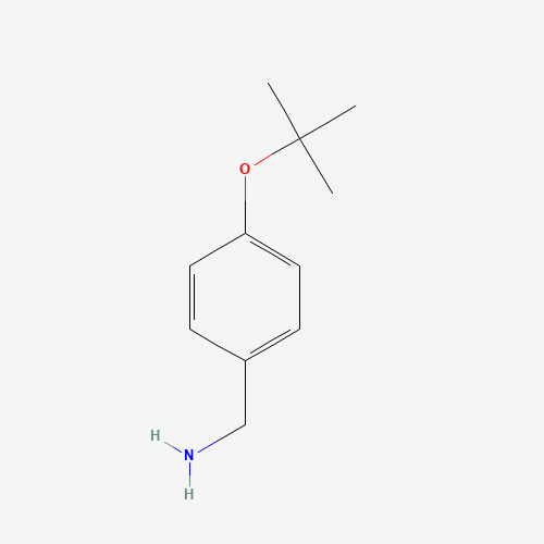 1-{4-[(2-Methyl-2-propanyl)oxy]phenyl}methanamine (CAS: 84697-13-2) - Chemical Structure and Molecular Formula 
