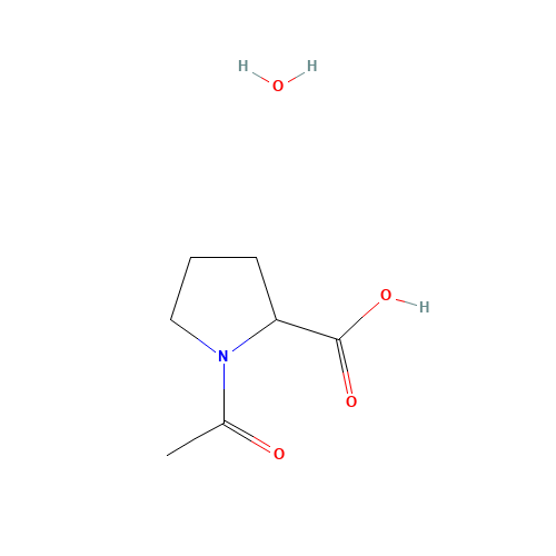 1-acetyl-2-pyrrolidinecarboxylic acid hydrate (CAS: 852228-03-6) - Chemical Structure and Molecular Formula 
