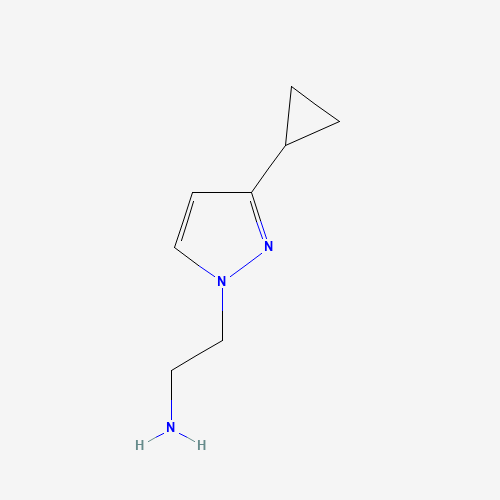 1H-Pyrazole-1-ethanamine, 3-cyclopropyl- (CAS: 1004451-87-9) - Chemical Structure and Molecular Formula 