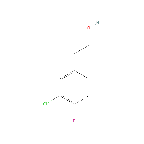 2-(3-Chloro-4-fluorophenyl)ethanol (CAS: 340825-21-0) - Chemical Structure and Molecular Formula 