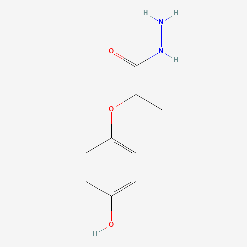 2-(4-Hydroxyphenoxy)propanehydrazide (CAS: 845879-32-5) - Chemical Structure and Molecular Formula 