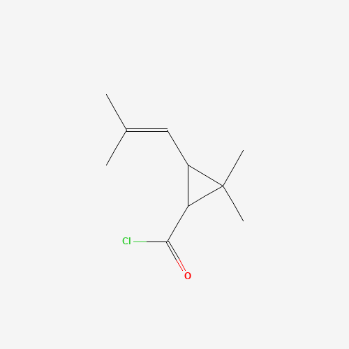 2,2-Dimethyl-3-(2-methylprop-1-en-1-yl)cyclopropanecarbonyl chloride (CAS: 14297-81-5) - Chemical Structure and Molecular Formula 