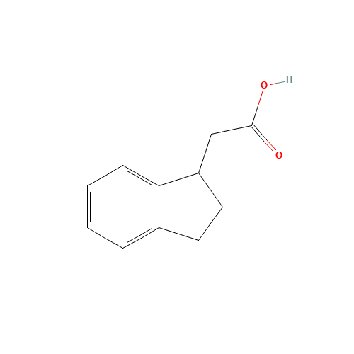 2,3-dihydro-1h-inden-1-ylacetic acid (CAS: 38425-65-9) - Chemical Structure and Molecular Formula 