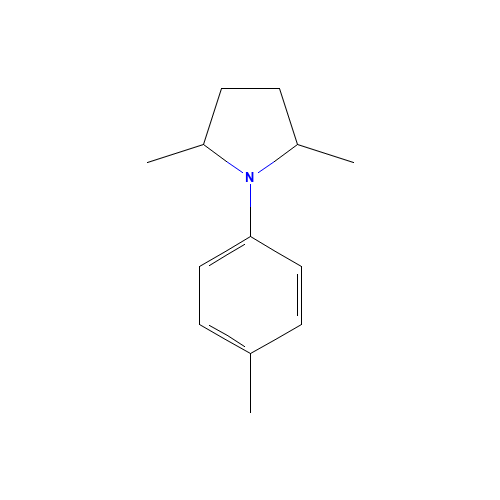 2,5-Dimethyl-1-(4-methylphenyl)pyrrolidine (CAS: 54530-04-0) - Chemical Structure and Molecular Formula 