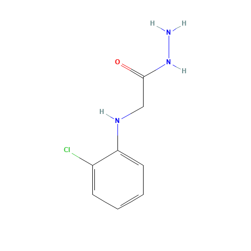 2-[(2-Chlorophenyl)amino]acetohydrazide (non-preferred name) (CAS: 2371-29-1) - Chemical Structure and Molecular Formula 
