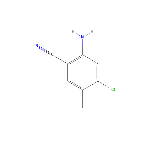 2-Amino-4-chloro-5-methylbenzonitrile (CAS: 289686-80-2) - Chemical Structure and Molecular Formula 