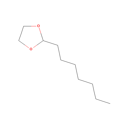 2-Heptyl-1,3-dioxolane (CAS: 4359-57-3) - Chemical Structure and Molecular Formula 
