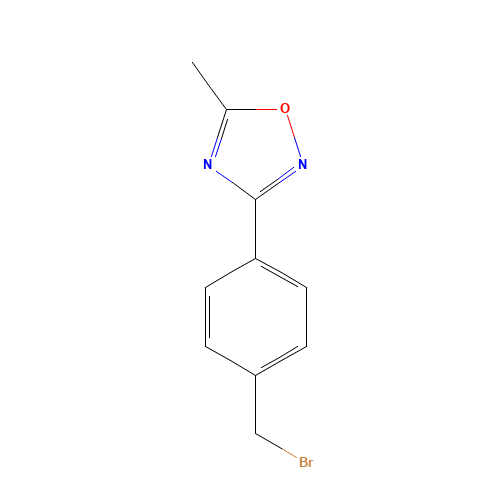 3-(4-(bromomethyl)phenyl)-5-methyl-1,2,4-oxadiazole (CAS: 256956-42-0) - Chemical Structure and Molecular Formula 