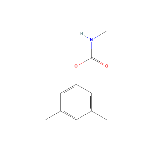 3,5-Dimethylphenyl-methylcarbamat (CAS: 2655-14-3) - Chemical Structure and Molecular Formula 