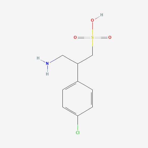 3-Amino-2-(4-chlorophenyl)propane-1-sulfonic acid chemical structure 3-Amino-2-(4-chlorophenyl)propane-1-sulfonic acid (CAS: 125464-42-8) - Chemical Structure and Molecular Formula
