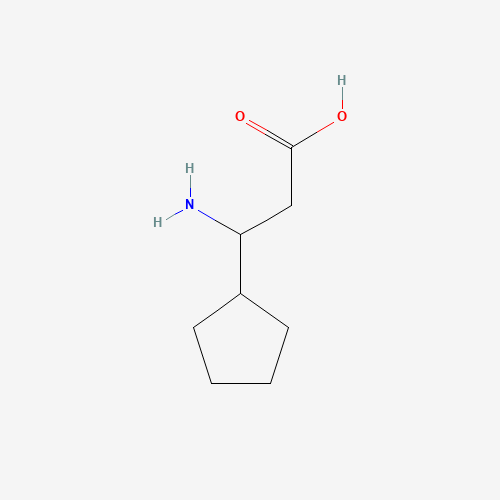 3-Amino-3-cyclopentylpropanoic acid (CAS: 682804-23-5) - Chemical Structure and Molecular Formula 