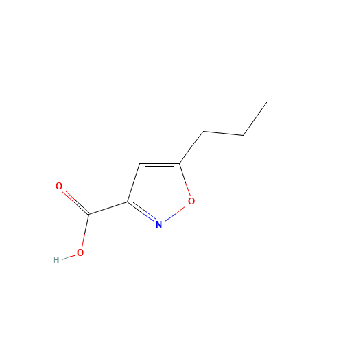 3-isoxazolecarboxylic acid, 5-propyl- (CAS: 89776-75-0) - Chemical Structure and Molecular Formula 