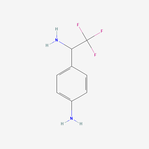 4-(1-Amino-2,2,2-trifluorethyl)anilin (CAS: 886371-51-3) - Chemical Structure and Molecular Formula 