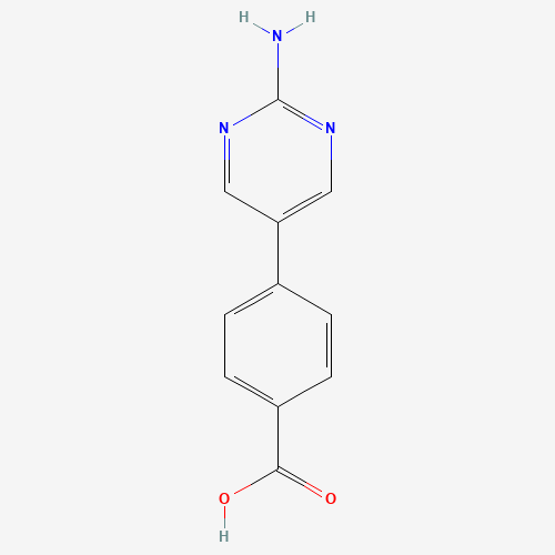 4-(2-Aminopyrimidin-5-yl)benzoic acid (CAS: 222987-21-5) - Chemical Structure and Molecular Formula 
