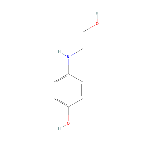 4-(2-Hydroxy-ethylamino)-phenol (CAS: 49865-92-1) - Chemical Structure and Molecular Formula 