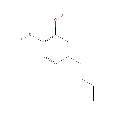 4-Butylbenzene-1,2-diol (CAS: 2525-05-5) - Chemical Structure and Molecular Formula 